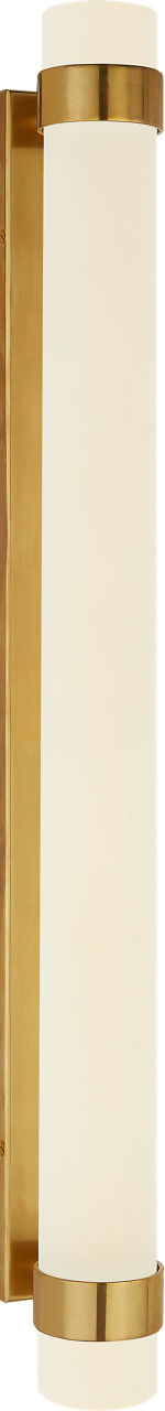 Barton Grande Bath Sconce in Natural Brass with Etched Crystal