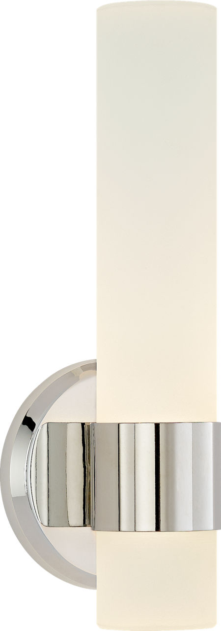 Barton Single Arm Sconce in Polished Nickel with Etched Crystal