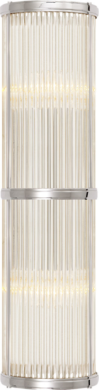 Allen Medium Linear Sconce in Polished Nickel and Glass Rods