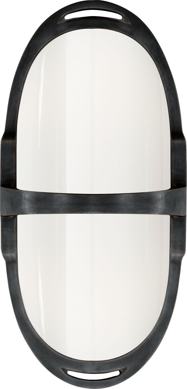 Westbury Double Sconce in Bronze with White Glass