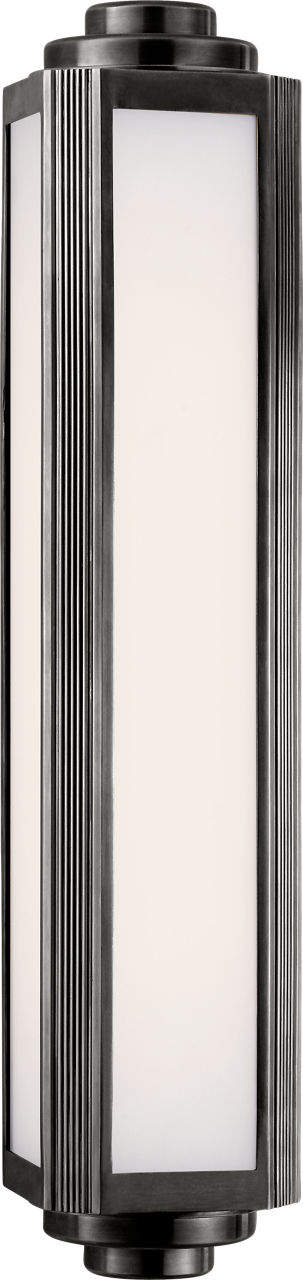 Keating Medium Sconce in Bronze with White Glass