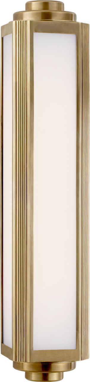 Keating Medium Sconce in Natural Brass with White Glass