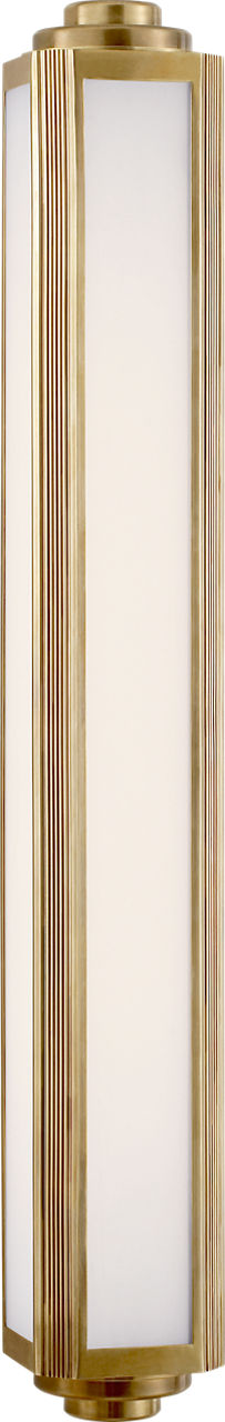 Keating Large Sconce in Natural Brass with White Glass