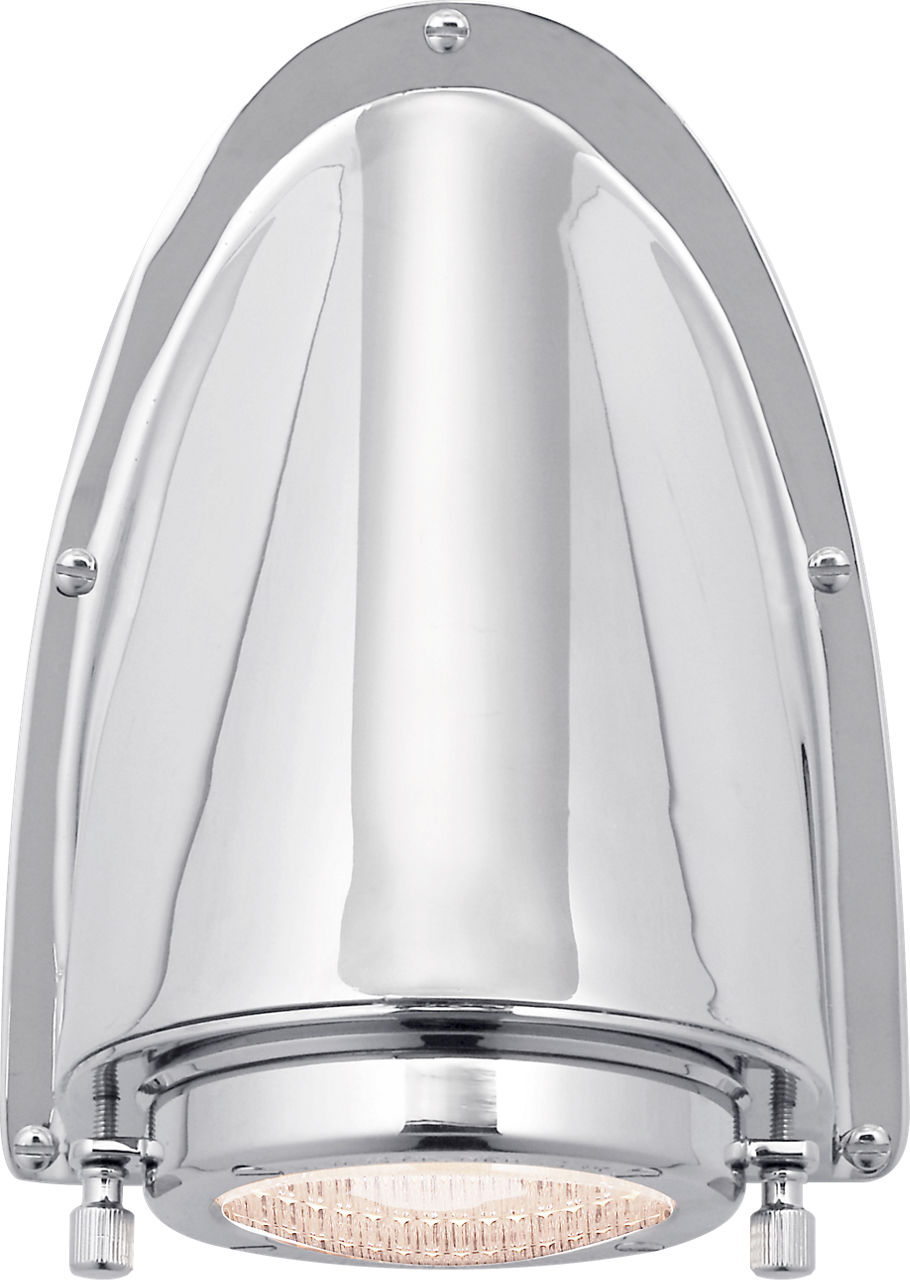 Grant Small Sconce in Polished Nickel with Industrial Prismatic Glass