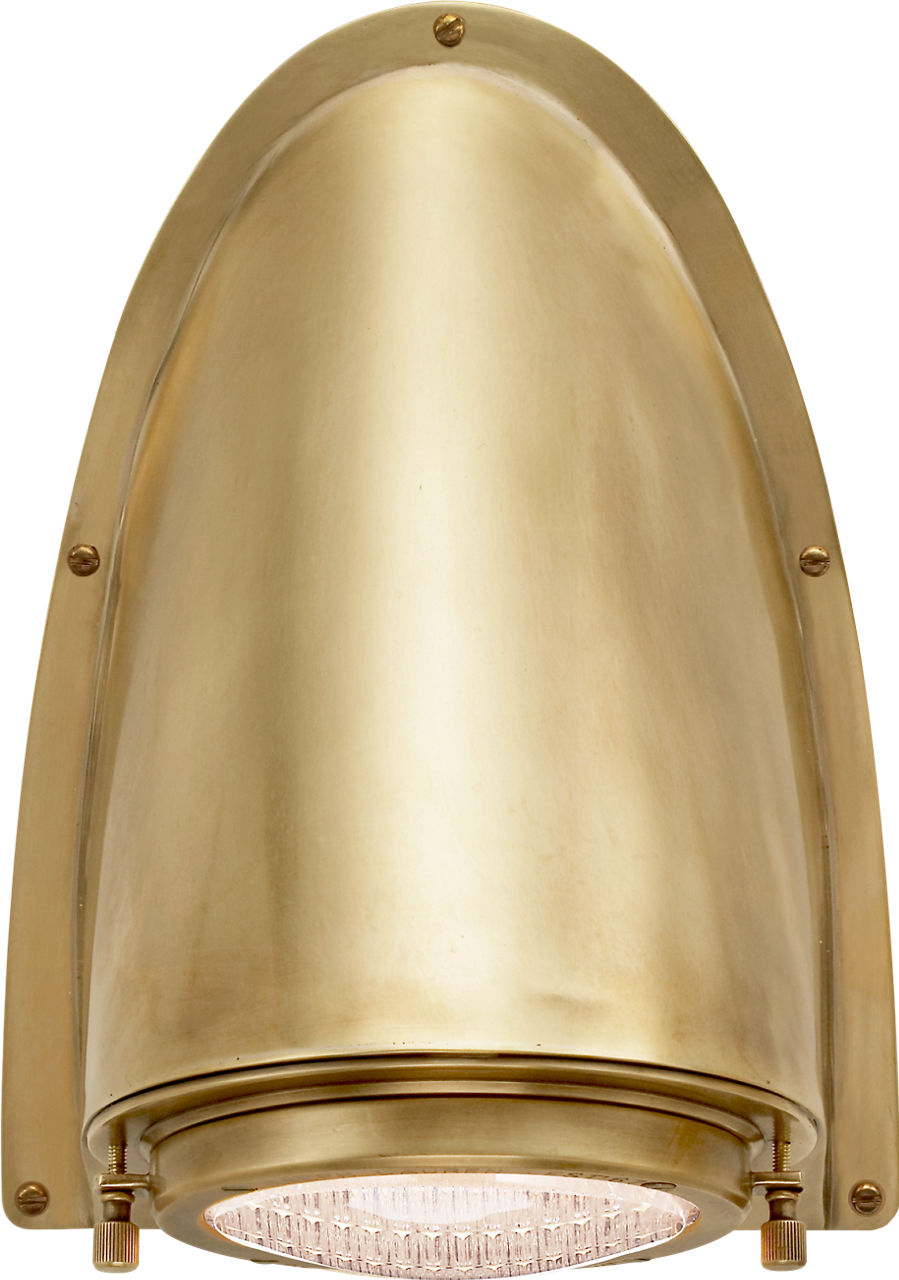 Grant Large Sconce in Natural Brass with Industrial Prismatic Glass