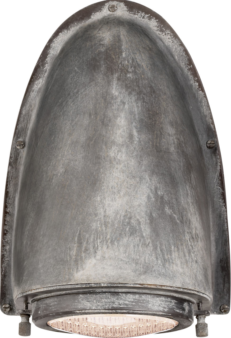 Grant Large Sconce in Weathered Zinc with Industrial Prismatic Glass