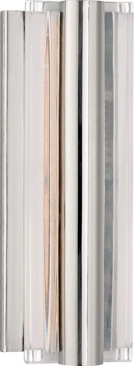 Daley Small Linear Sconce in Polished Nickel with Crystal