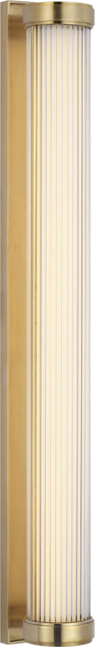 Ranier 30" Linear Bath Light in Natural Brass with Clear Glass Rods