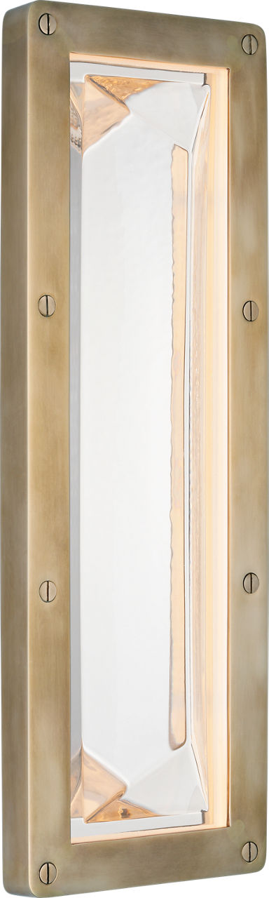 Rolland 16" Sconce in Natural Brass and Clear Glass