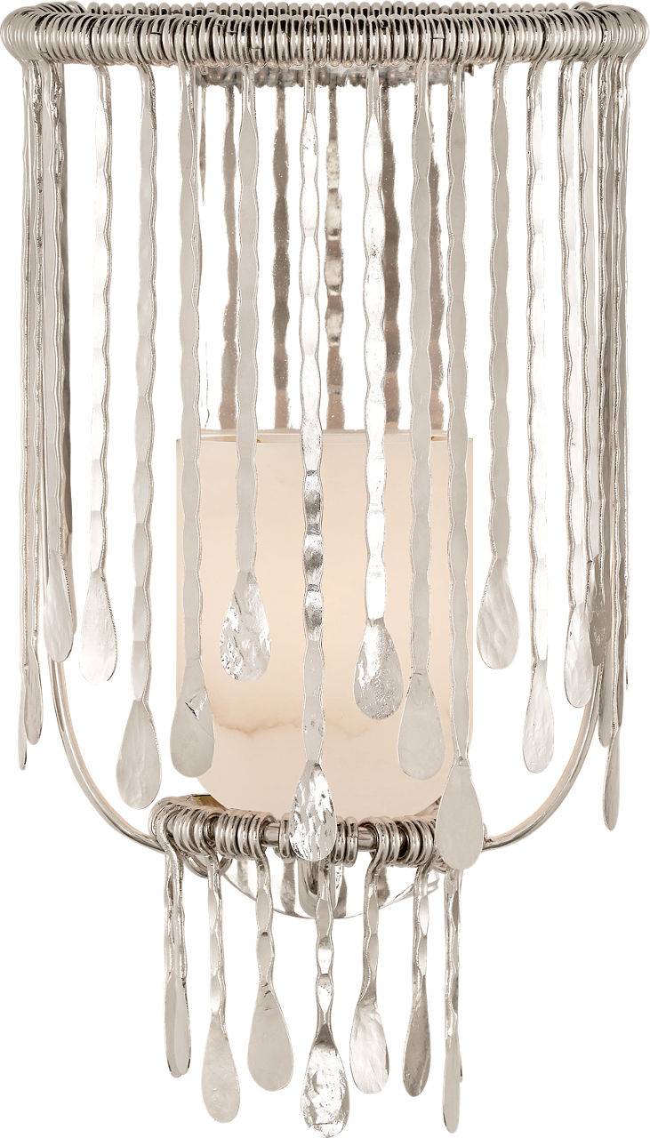 Kayla Medium Sculpted Sconce in Polished Nickel with Alabaster