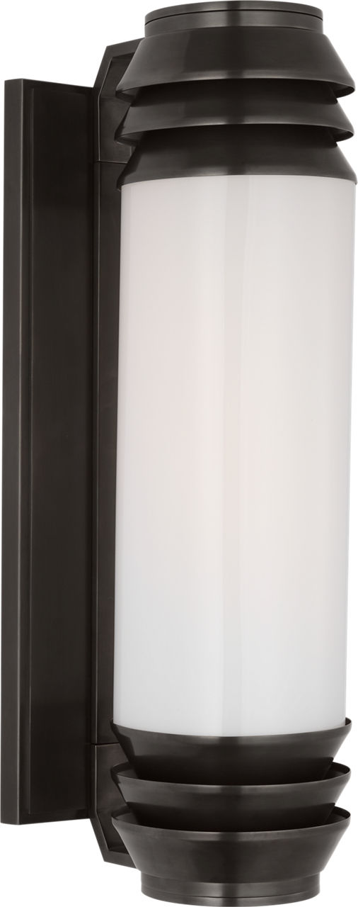 Chadwell 19" Sconce in Bronze with White Glass