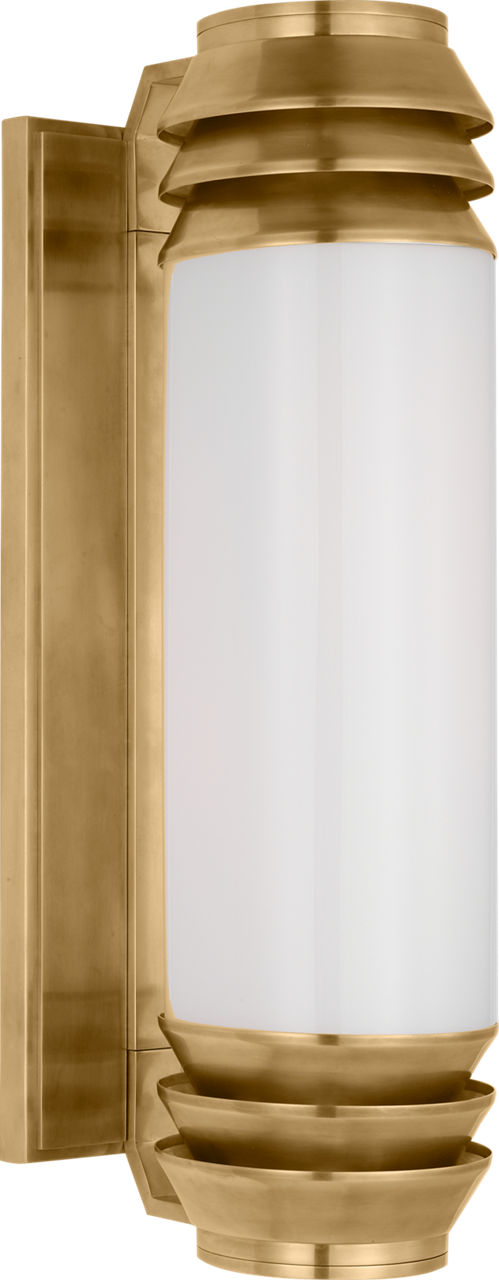 Chadwell 19" Sconce in Natural Brass with White Glass