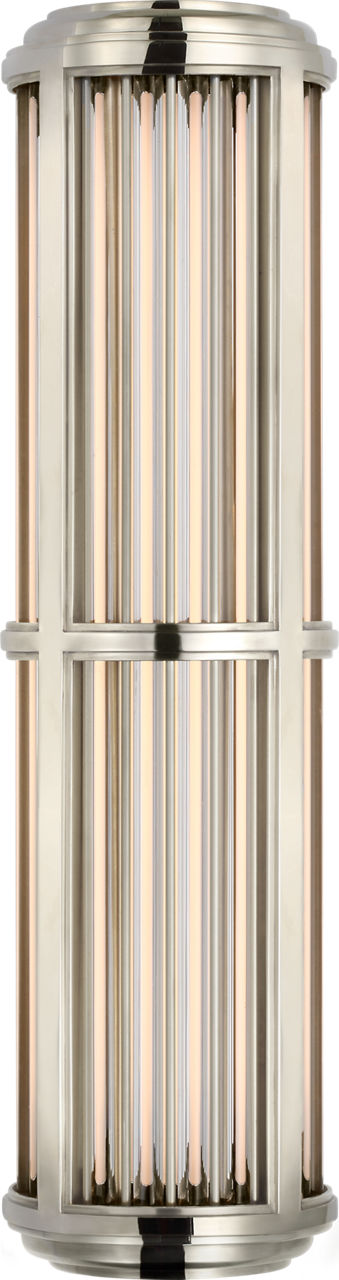 Perren Medium Wall Sconce in Polished Nickel and Glass Rods