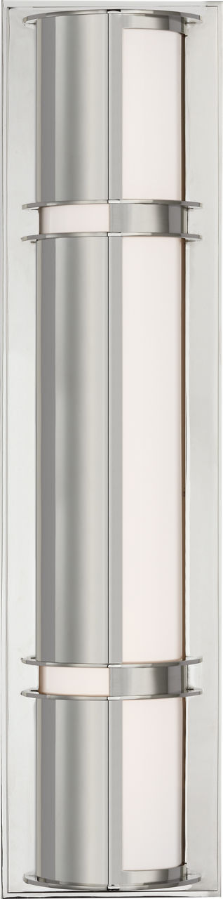 Strever 18" Shielded Sconce in Polished Nickel with White Glass