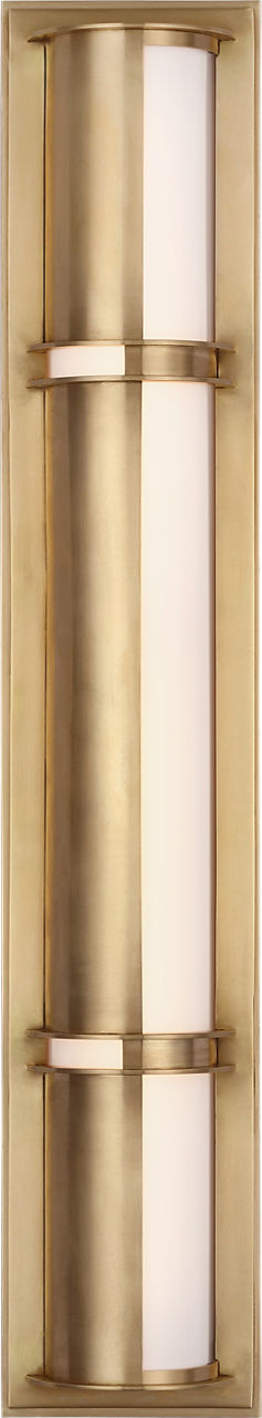 Strever 26" Shielded Bath Light in Natural Brass with White Glass