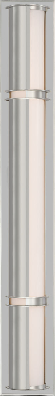 Strever 32" Shielded Bath Light in Polished Nickel with White Glass