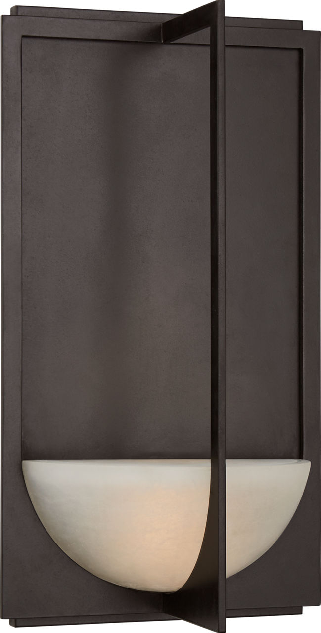 Michaela Large Sconce in Aged Iron and Alabaster