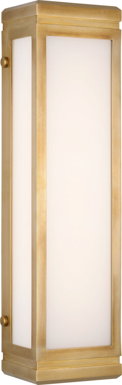 Hayles 17" Bath Light in Natural Brass with White Glass