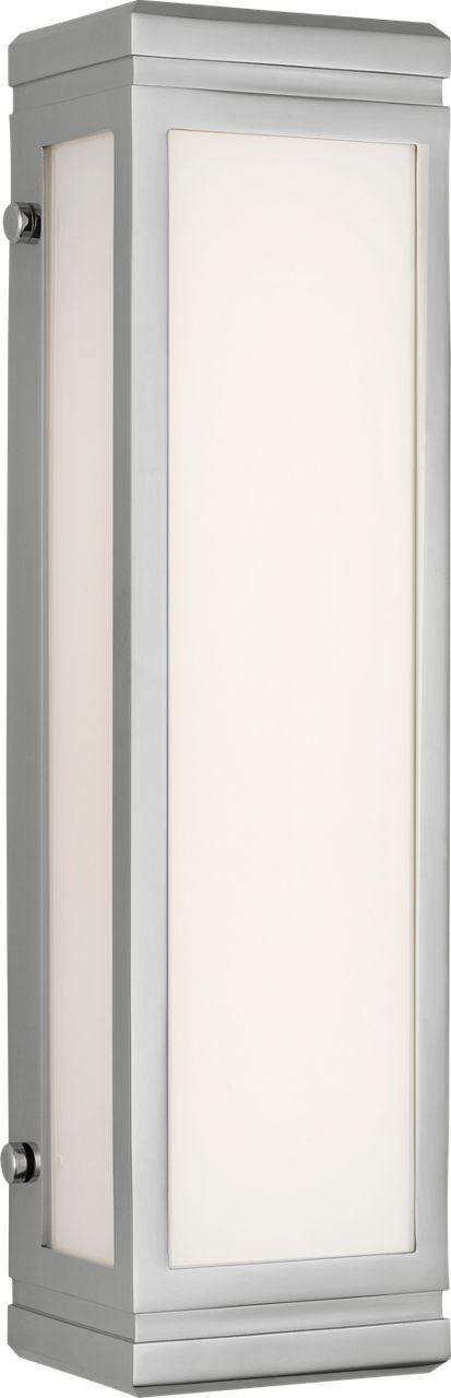 Hayles 17" Bath Light in Polished Nickel with White Glass