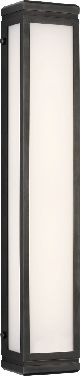 Hayles 26" Bath Light in Bronze with White Glass