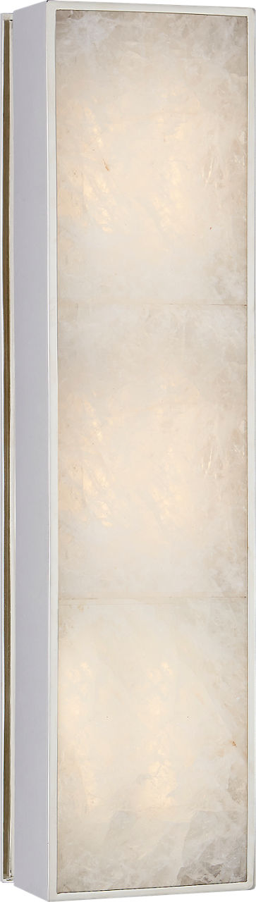 Ellis Medium Linear Sconce in Polished Nickel and Natural Quartz