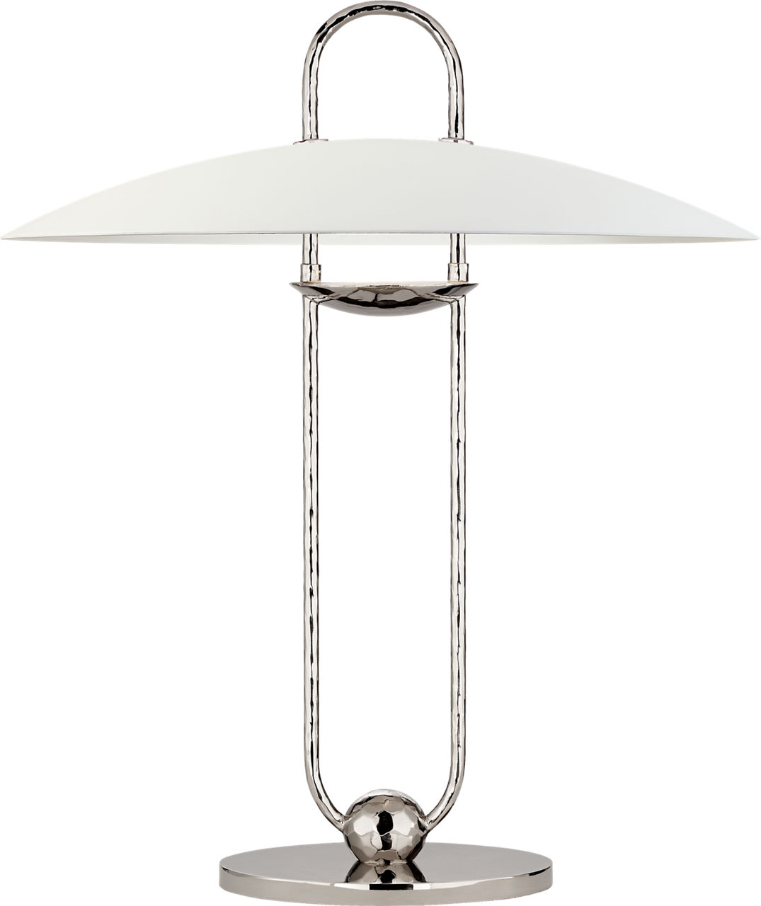 Cara Sculpted Table Lamp in Polished Nickel with Plaster White Shade