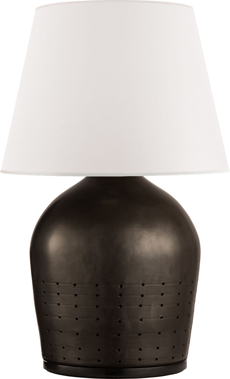 Halifax Small Table Lamp in Black Ceramic with White Paper Shade