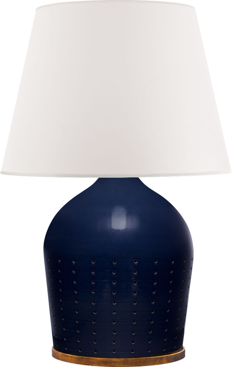 Halifax Large Table Lamp in Blue Ceramic with White Paper Shade
