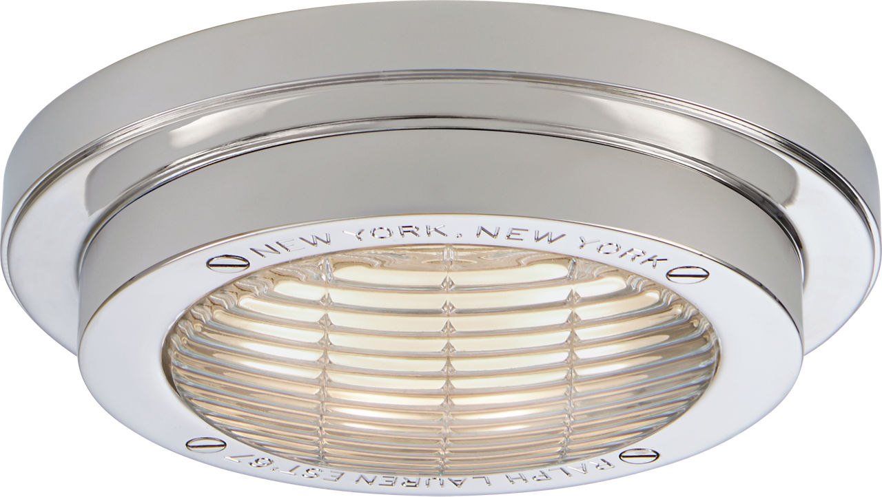 Grant 6.25" Solitaire Flush Mount in Polished Nickel