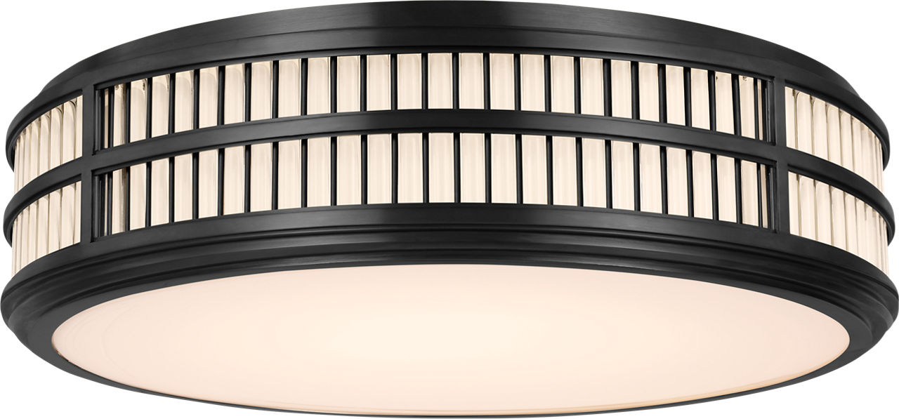 Perren 24" Flush Mount in Bronze and Glass Rods