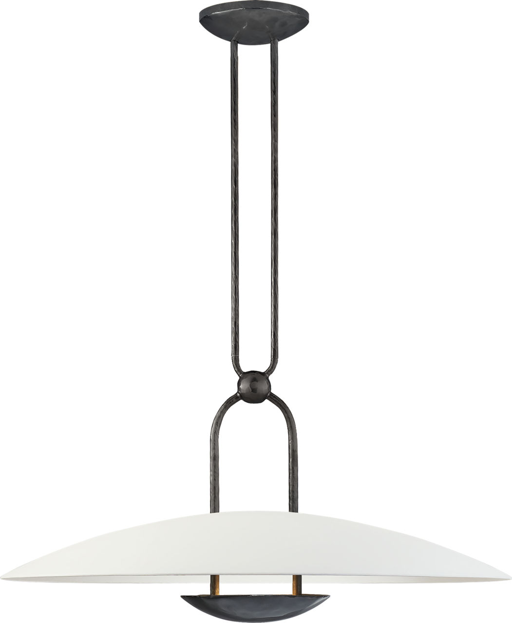 Cara Medium Sculpted Pendant in Bronze with Plaster White Shade