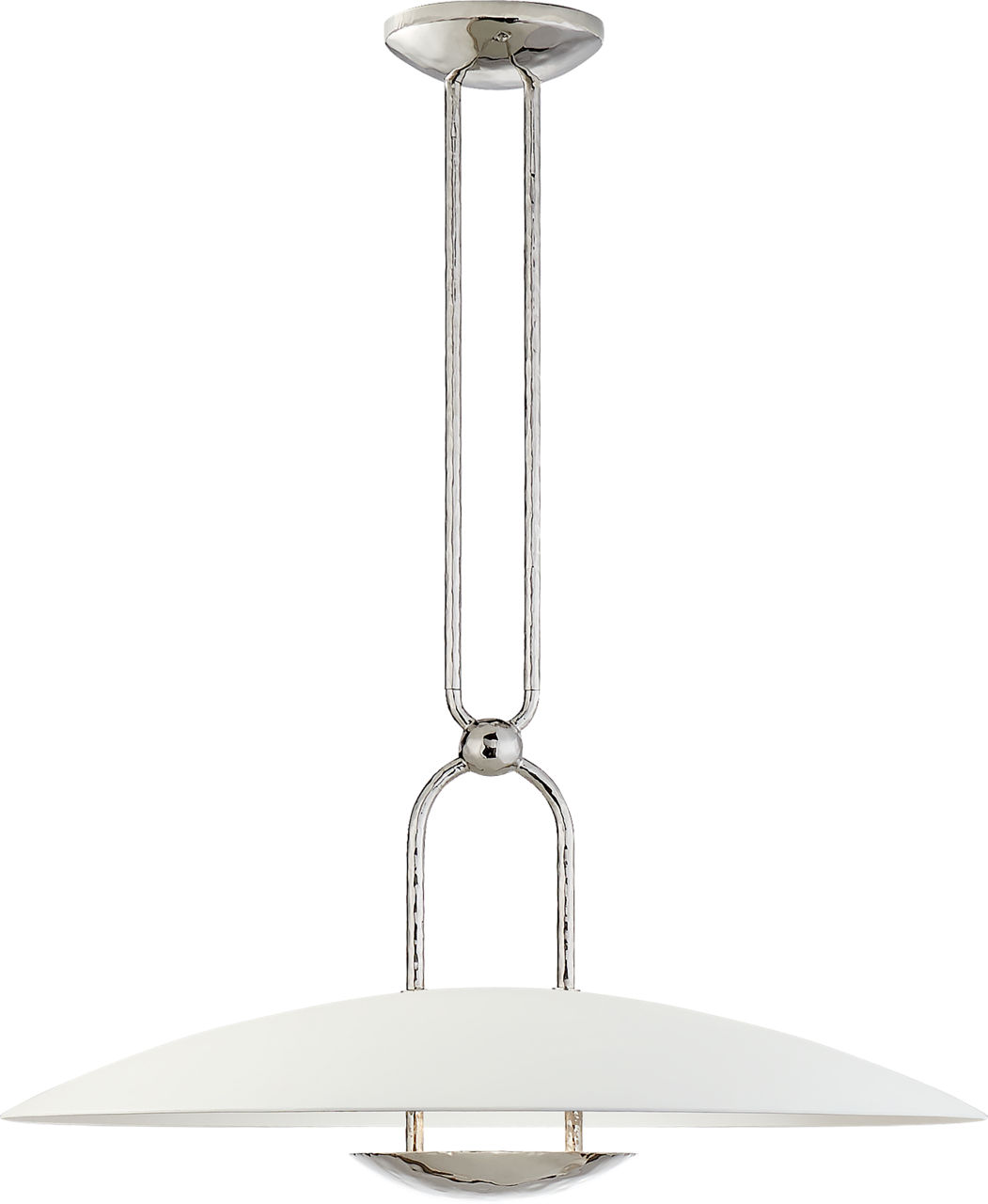 Cara Medium Sculpted Pendant in Polished Nickel with Plaster White Shade
