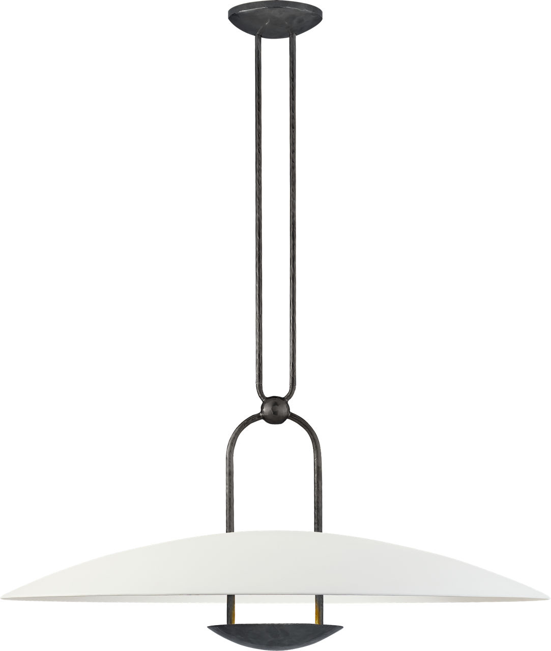 Cara Large Sculpted Pendant in Bronze with Plaster White Shade