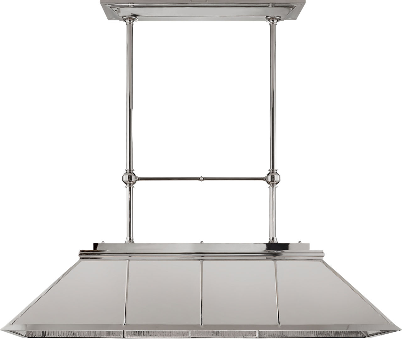 Rivington Large Billiard Chandelier in Polished Nickel with Ribbed Mirror