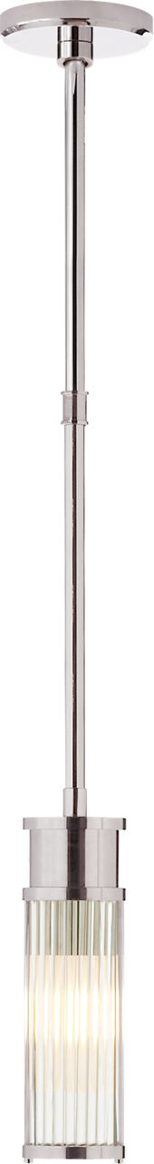 Allen Mini Pendant in Polished Nickel and Glass Rods