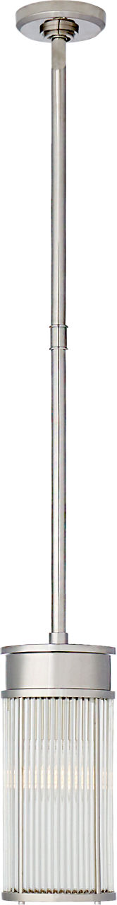Allen Small Pendant in Polished Nickel and Glass Rods