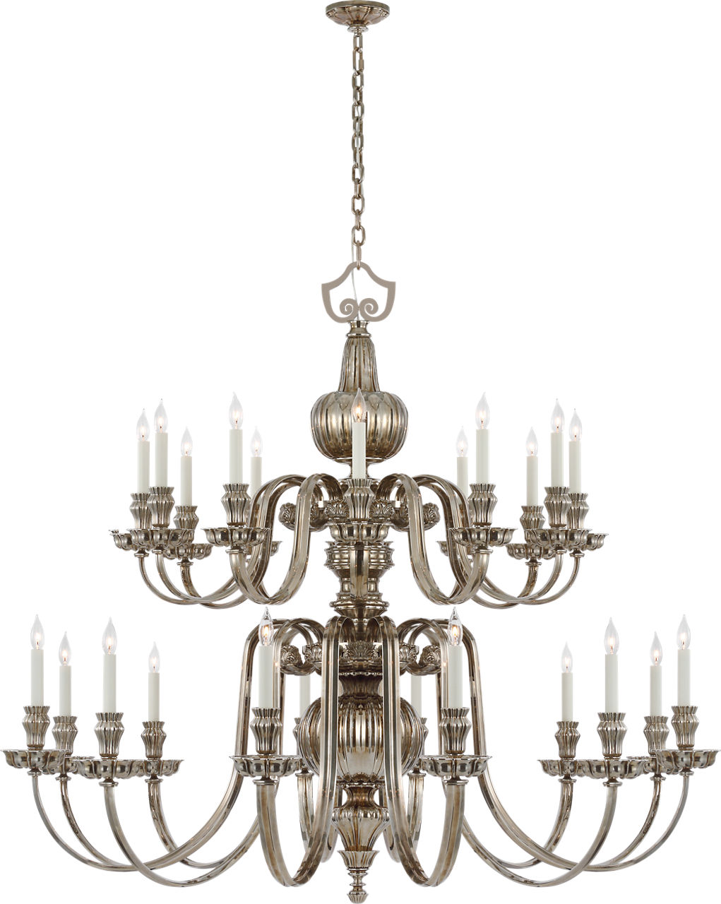 Falaise Grande Two Tier Chandelier in Butler's Silver