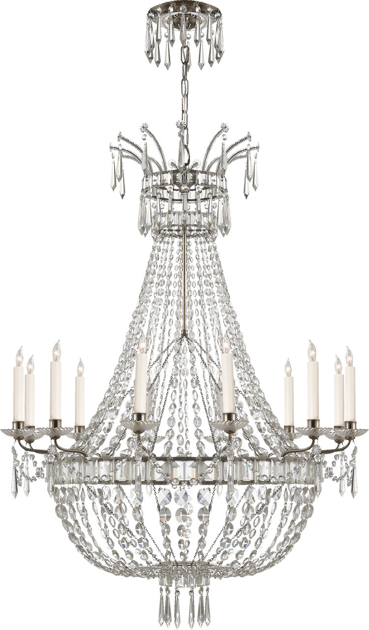 Evalina Chandelier in Sheffield Nickel
