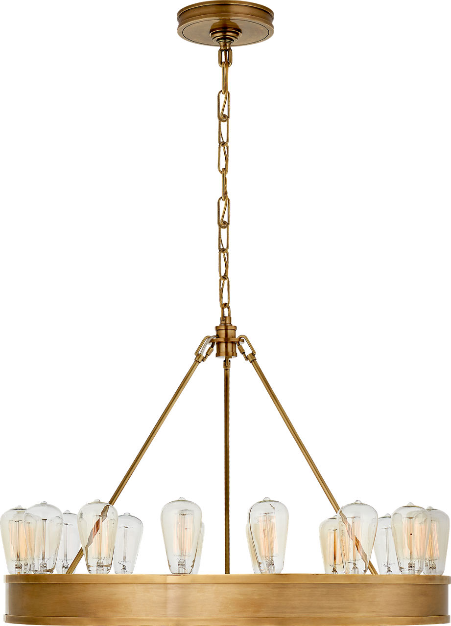 Roark 30" Modular Ring Chandelier in Natural Brass