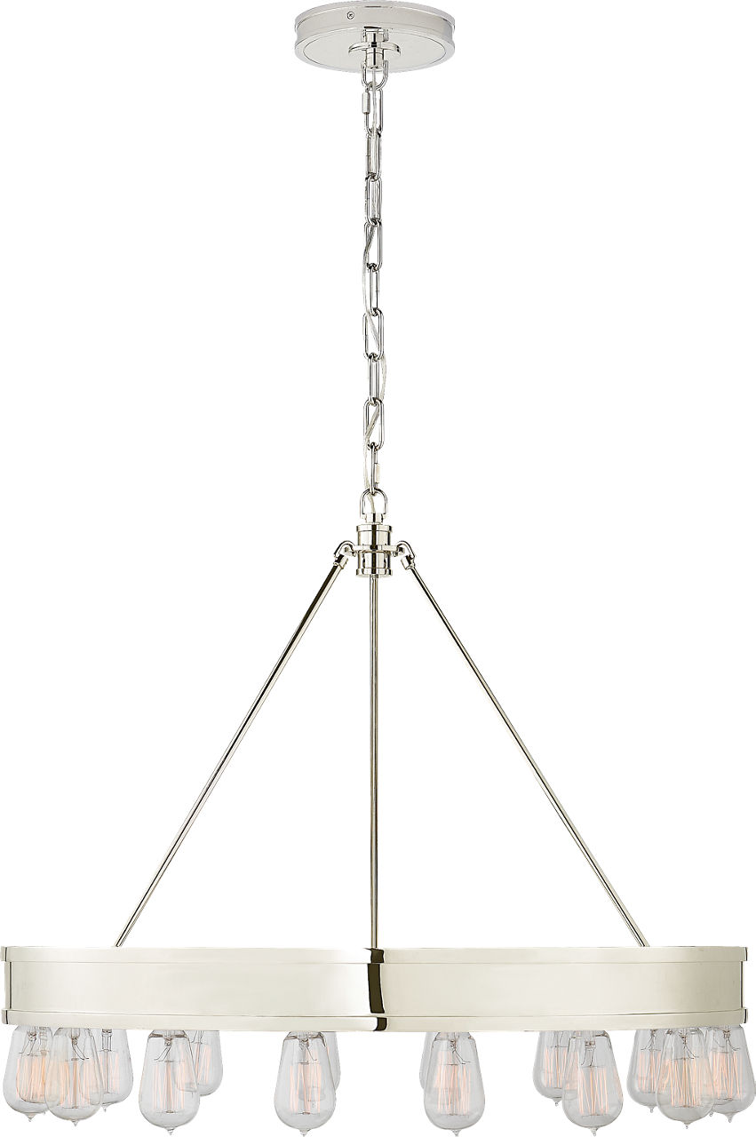 Roark 30" Modular Ring Chandelier in Polished Nickel