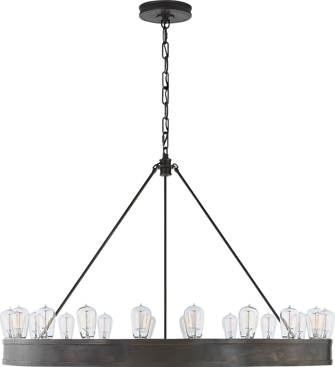 Roark 40" Modular Ring Chandelier in Aged Iron