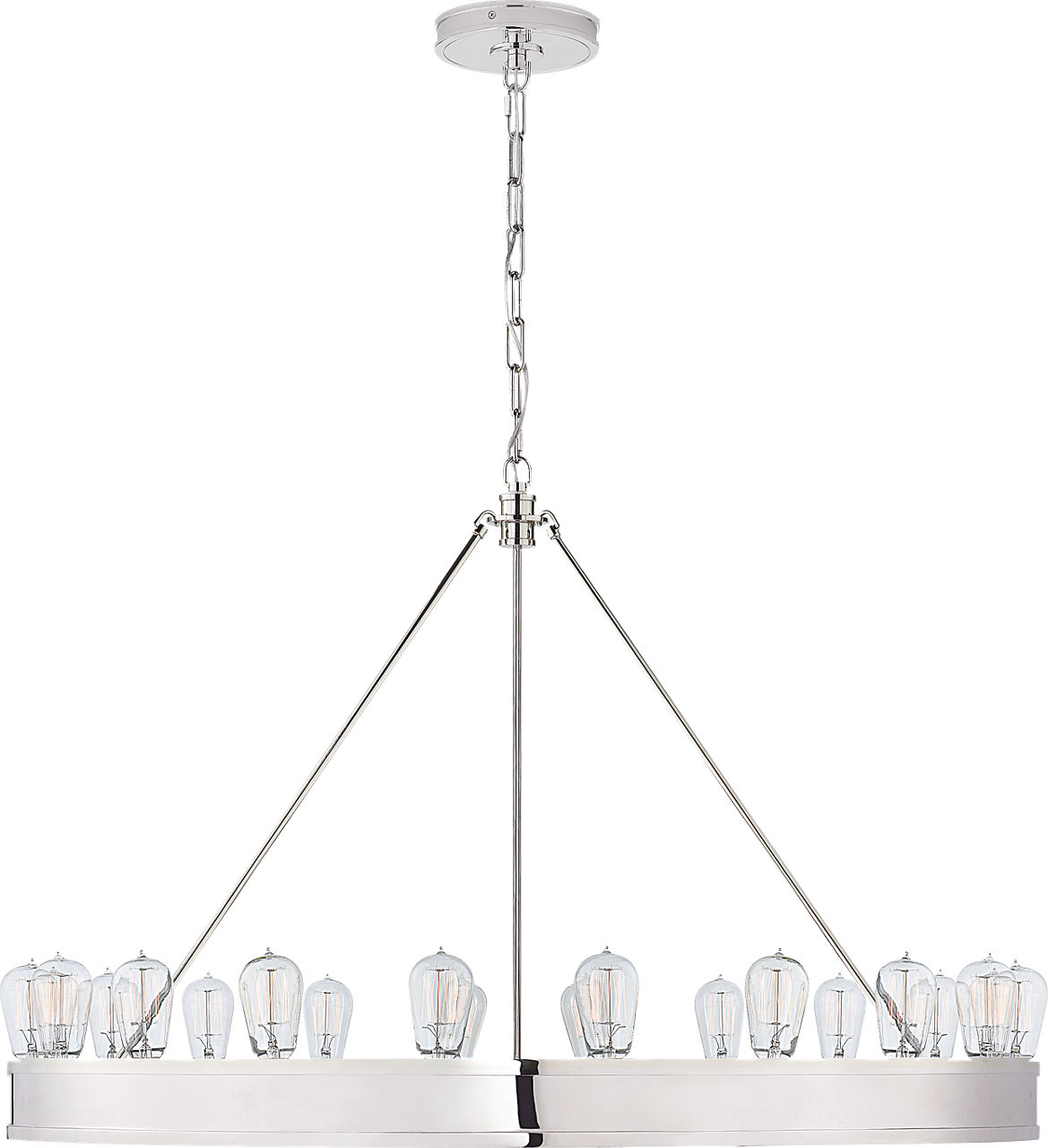 Roark 40" Modular Ring Chandelier in Polished Nickel