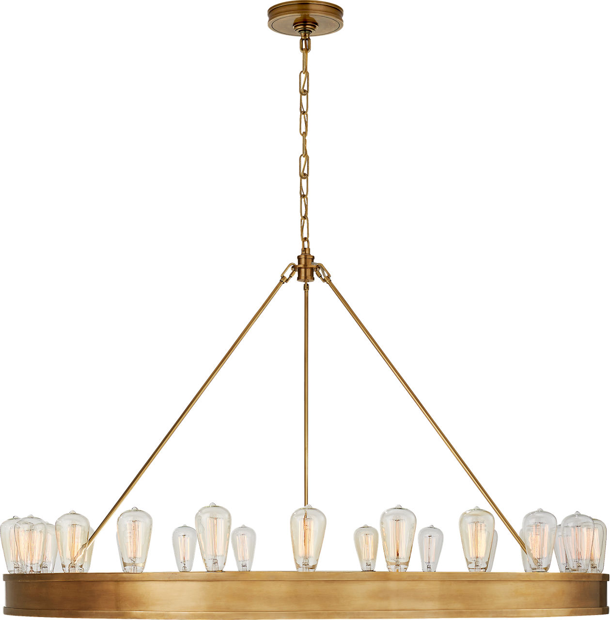 Roark 50" Modular Ring Chandelier in Natural Brass