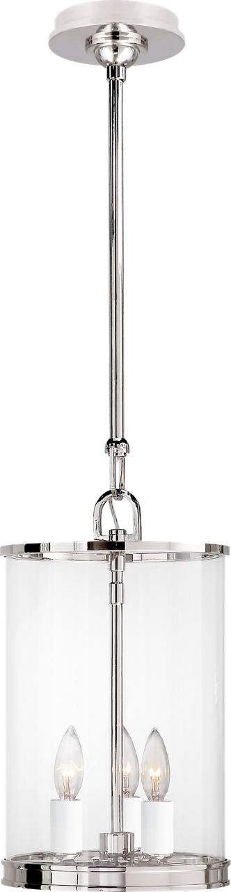 Modern Small Lantern in Polished Nickel