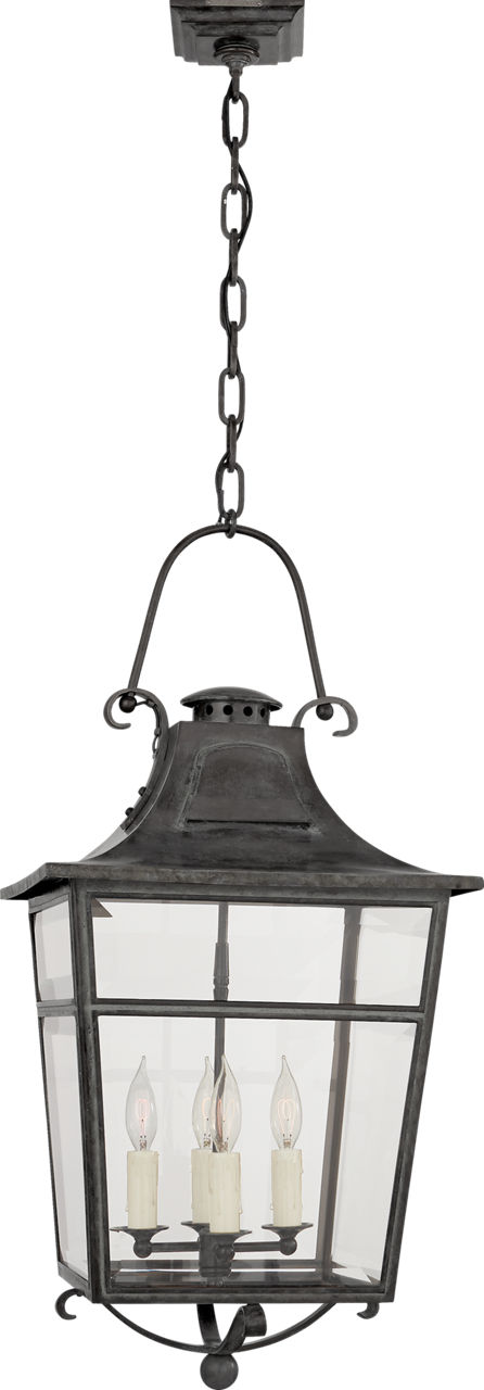 Carrington Small Lantern in French Rust with Clear Glass