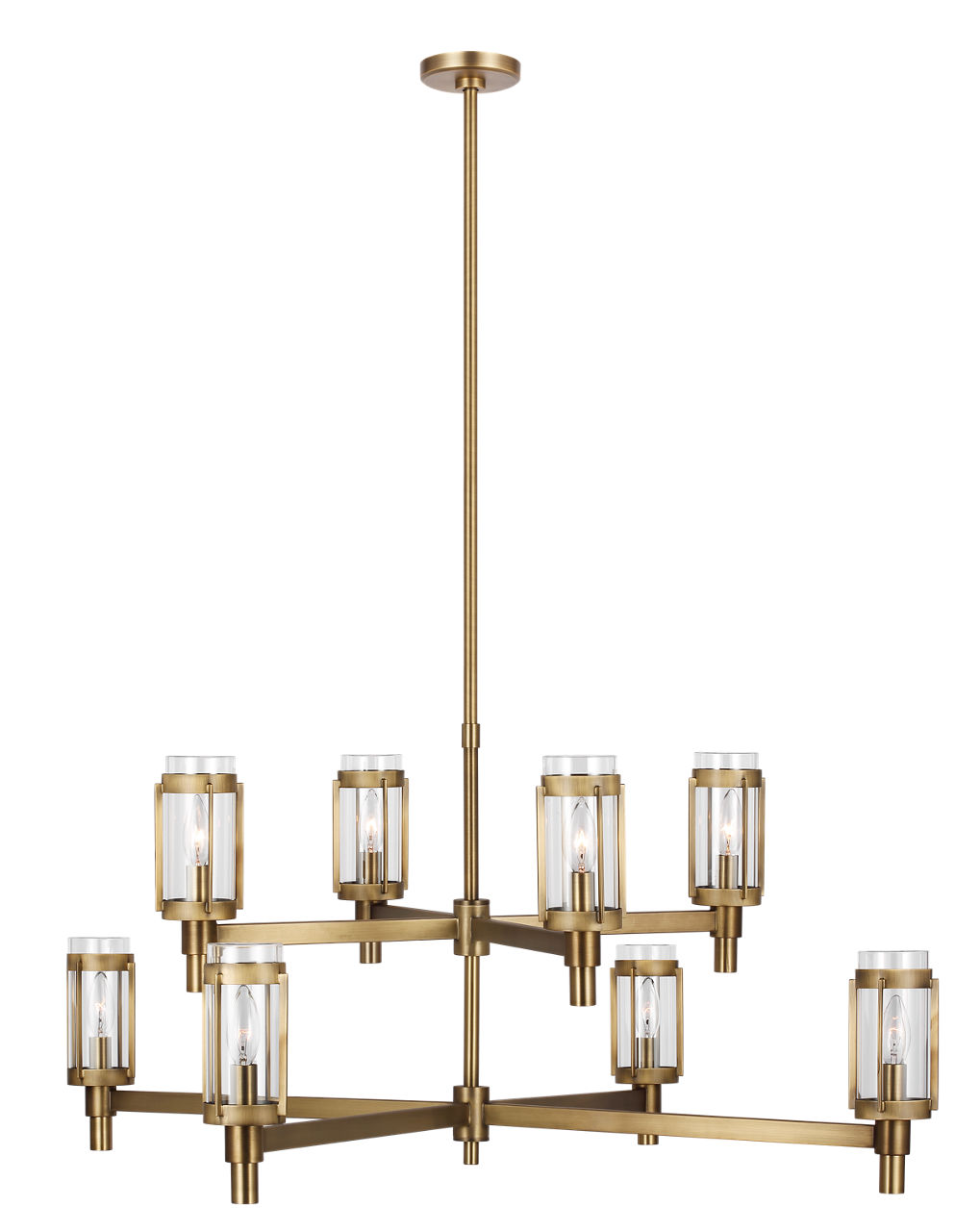 Flynn Large Chandelier Time Worn Brass