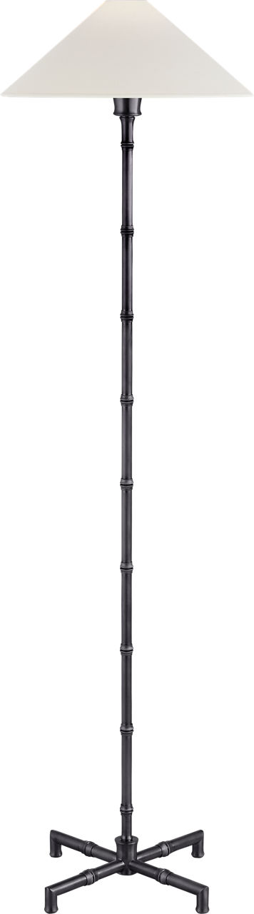 Grenol Floor Lamp in Bronze with Linen Shade