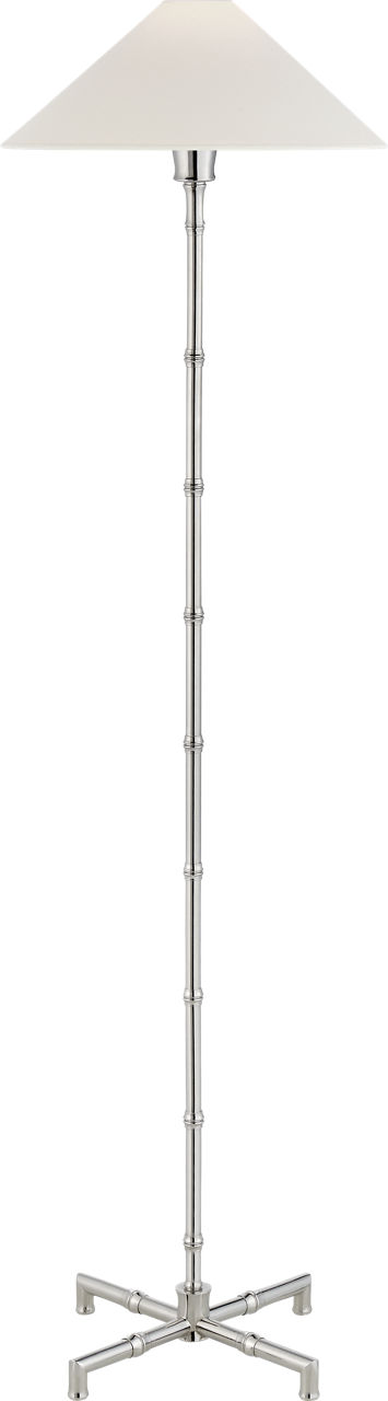 Grenol Floor Lamp in Polished Nickel with Linen Shade