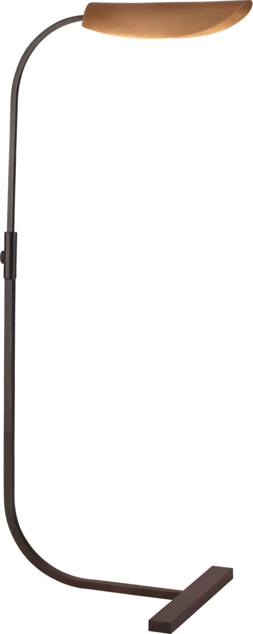 Lola Medium Pharmacy Floor Lamp in Aged Iron with Hand-Rubbed Antique Brass Shade