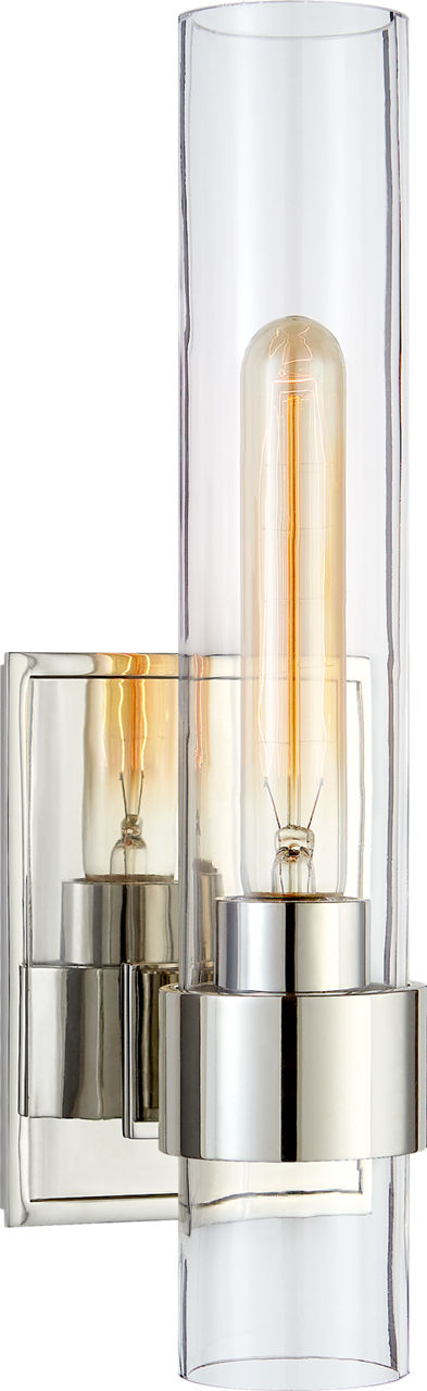 Presidio Petite Sconce in Polished Nickel with Clear Glass